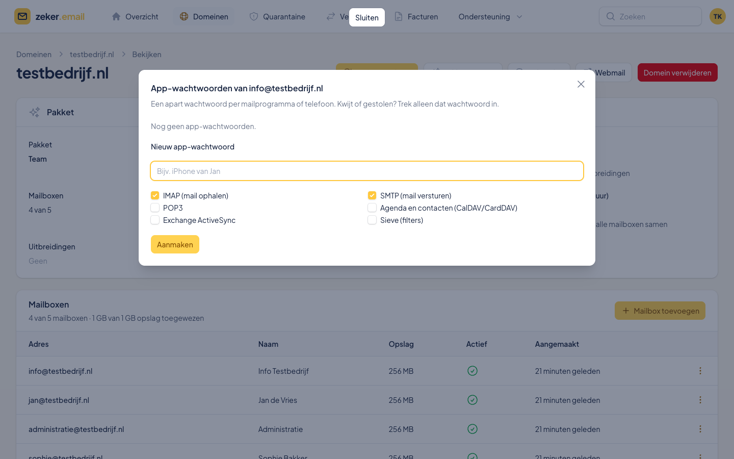 Een app-wachtwoord aanmaken voor een mailprogramma of telefoon